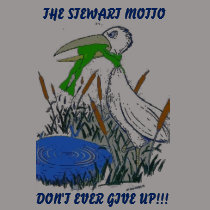 Nogveup, THE STEWART MOTTO, DON'T EVER GIVE UP!!! t-shirts