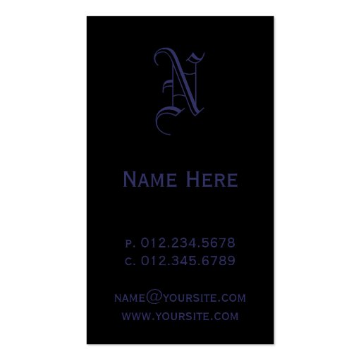 Noire Business Cards (back side)