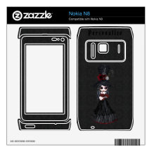 Nokia N8 Personalized Cute Steampunk Girl Nokia N8 Decal