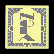 NOLA Art Deco Square In Gray magnets