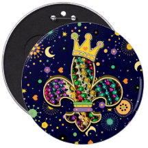 NOLA Dat Fleur de beads Pinback Button