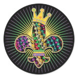 NOLA Dat Fleur de lis beads Round Sticker