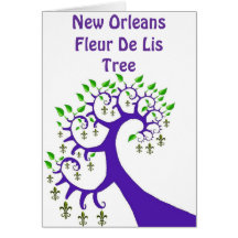 NOLA FLEUR DE LIS TREE GREETING CARD