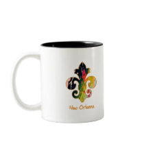 NOLA Painted Fleur de lis (1) mugs