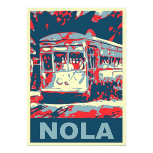 NOLA Streetcar Red and Blue Personalized Announcement