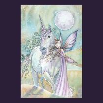 Nomads of the Mystic Dunes Fairy Unicorn Poster posters