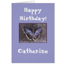 Nombre feliz de la Cumpleaños-mariposa/del persona Felicitación