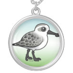 Spoon-billed Sandpiper non-breeding Silver Plated Necklace