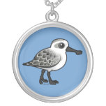 Spoon-billed Sandpiper non-breeding Silver Plated Necklace