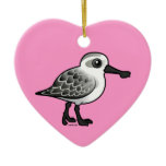 Spoon-billed Sandpiper non-breeding Heart Ornament