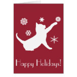 Non-Denominational Holiday Cat with Snowflakes Card