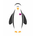 non-fitted penguin heart shirt