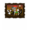 non-fitted penguins playing poker t-shirts