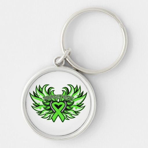 Non-Hodgkin’s Lymphoma Awareness Heart Wings.png Key Chains