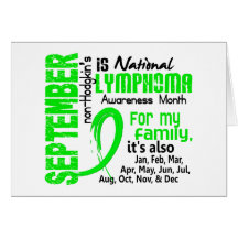 Non-Hodgkin's Lymphoma Awareness Month My Family Greeting Card