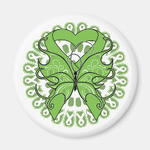 Non-Hodgkins Lymphoma Butterfly Circle of Ribbons Refrigerator Magnets
