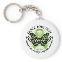 Non-Hodgkins Lymphoma Butterfly Tribal keychains