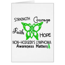 Non-Hodgkins Lymphoma Celtic Butterfly 3 Greeting Card