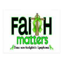 Non-Hodgkins Lymphoma Faith Matters Cross 1 Postcard