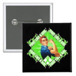 Non-Hodgkin's Lymphoma Fight Rosie The Riveter buttons