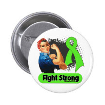 Non Hodgkin's Lymphoma Fight Strong Rosie Riveter Pinback Buttons