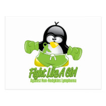 Non Hodgkin's Lymphoma Fighting Penguin postcards