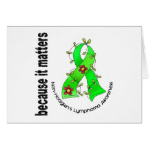 Non-Hodgkin's Lymphoma Flower Ribbon 3 Card