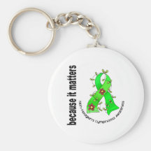 Non-Hodgkin's Lymphoma Flower Ribbon 3 Keychains