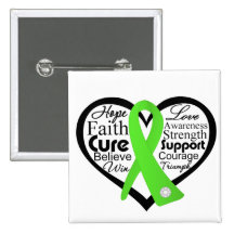 Non-Hodgkins Lymphoma Heart Ribbon Collage Pinback Button