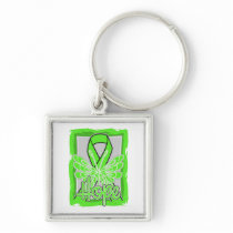 Non-Hodgkins Lymphoma Hope Butterfly Portrait Key Chain