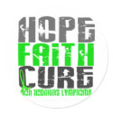 Non-Hodgkin's Lymphoma HOPE FAITH CURE 1 Round Sticker