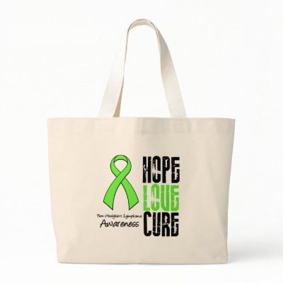 Non-Hodgkin's Lymphoma Hope Love Cure Ribbon Tote Bag