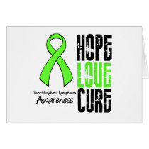 Non-Hodgkin's Lymphoma Hope Love Cure Ribbon cards