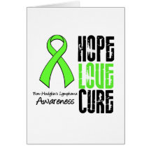 Non-Hodgkin's Lymphoma Hope Love Cure Ribbon Greeting Card