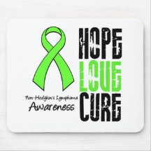 Non-Hodgkin's Lymphoma Hope Love Cure Ribbon Mouse Pad