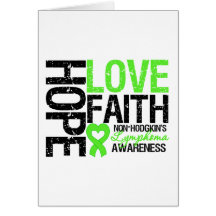 Non-Hodgkin's Lymphoma Hope Love Faith Card