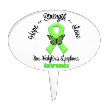Non-Hodgkins Lymphoma Hope Strength Love Cake Pick
