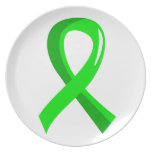 Non-Hodgkin's Lymphoma Lime Green Ribbon 3 Dinner Plate