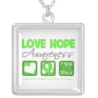 Non-Hodgkin's Lymphoma Love Hope Awareness necklace