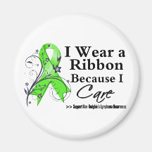 Non-Hodgkin's Lymphoma Ribbon Because I Care Fridge Magnets