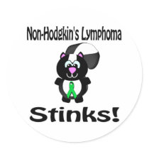 Non-Hodgkins Lymphoma Stinks Skunk Awareness stickers by animals4acause Non-Hodgkins Lymphoma Stinks Skunk Awareness stickers