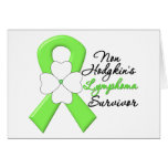 Non Hodgkins Lymphoma Survivor Flower Ribbon cards