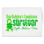 Non Hodgkins Lymphoma Survivor Flower Ribbon cards