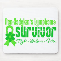Non Hodgkins Lymphoma Survivor Flower Ribbon Mouse Pad