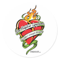 Non-Hodgkins Lymphoma Tattoo Heart stickers