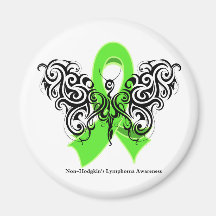 Non-Hodgkin's Lymphoma Tribal Butterfly Fridge Magnets