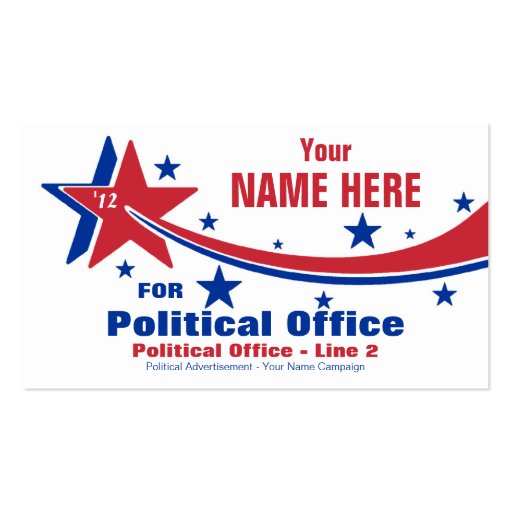 Non-Partisan Political Election Campaign Business Card Template (front side)