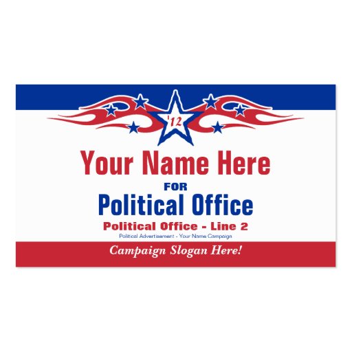 Non-Partisan Political Election Campaign Business Card Template (front side)