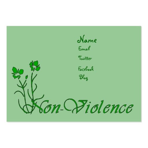 Non-Violence Business Card Template (front side)