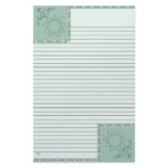 Nonagram Lined Green Stationary Customized Stationery